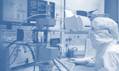 Calibration bench inside the cleanroom